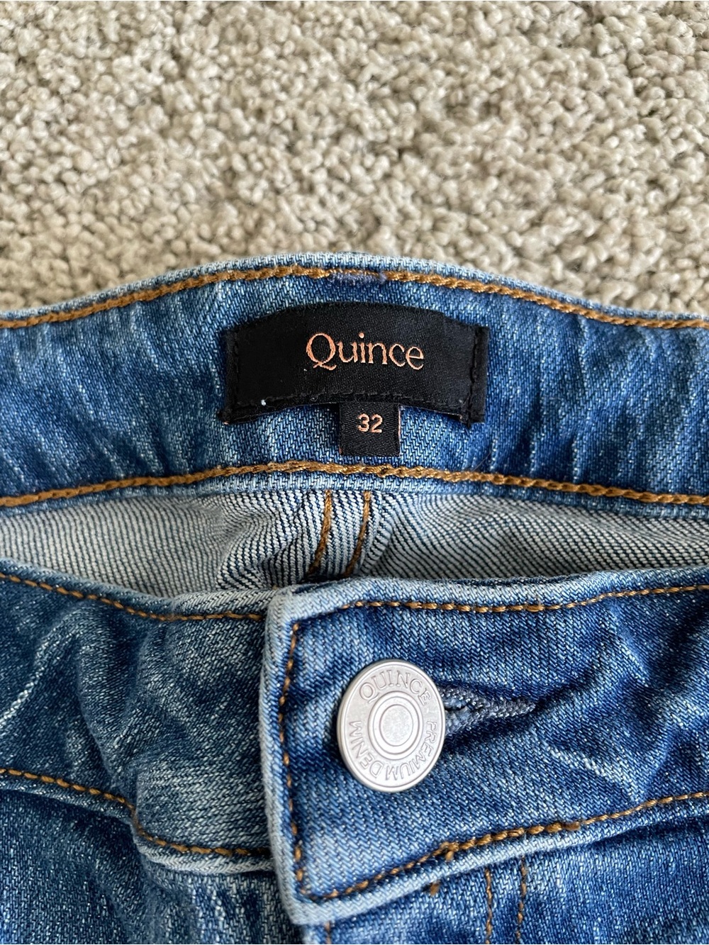 Quince Jeans Womens Size 32 Blue Denim Bella Stretch Relaxed Straight - Picture 2 of 7